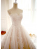 Strapless Sweetheart Neck Vintage Lace Wedding Dress